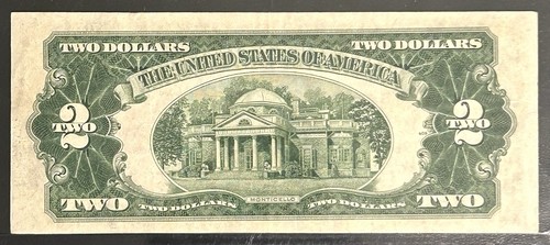 Fancy Repeater Serial #53496496 - XF 1953A $2 Bill Red Seal Note - Picture 3 of 3