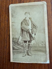 SOLDIER CIVIL WAR? CABINET  PHOTO   2 1/4" X 4" RUTLAND VERMONT