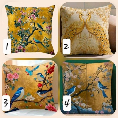 Vintage Elegante Chinoiserie Vogel 45 x 45 cm Quadratisch 18'' 1 Stück Kissen Kissenbezug
