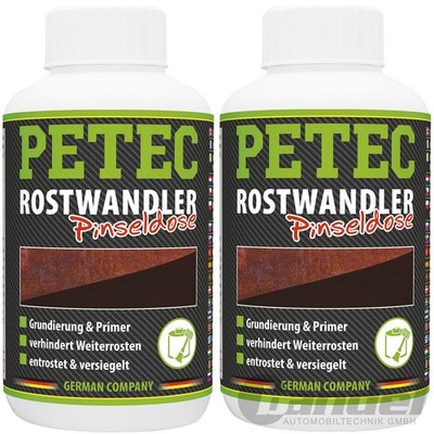2x 250ml PETEC ROSTUMWANDLER PINSELDOSE ROSTSCHUTZ ENTFERNER WANDLER PRIMER