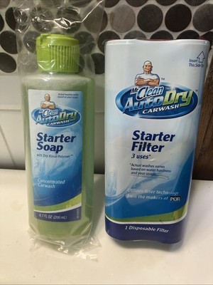 Mr Clean Auto Dry Car Wash Starter 3 Use Filter and 6.7 oz Soap Carwash Sealed