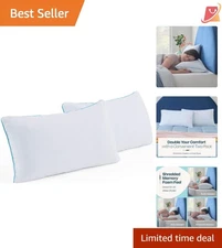 Memory Foam Pillow Pack of 2 Cooling Soft Support for Side Stomach Back Sleepers
