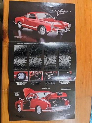Franklin Mint 1967 Volkswagen Karmann Ghia Coupe 1:24 Scale Diecast Replica - Picture 11 of 16
