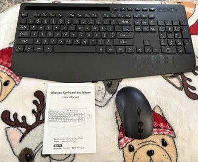 Trueque KC213 Wireless Keyboard & Mouse QWERTY Silent Click Ergonomic