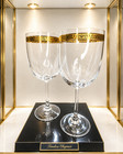 Pair of Vintage Krosno KRC38 gold trimmed goblets Poland — photo 1