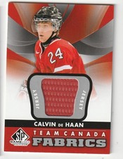 2012-13 UD SP Calvin de Haan GU Jersey Team Canada TC9 mint