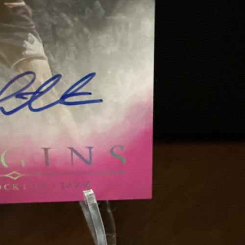 2024-25 Origins John Stockton Elevation Signatures Pink ES-STK 3/15 On Card Auto - Picture 5 of 10