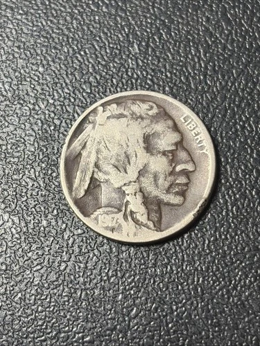 1917 D Buffalo Nickel Fine Details Dark