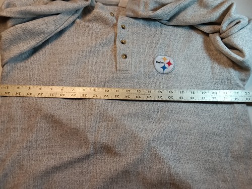 Vintage NFL Pittsburgh Steelers Herren L Henley Fleece Pullover Langarm - Bild 8 von 16