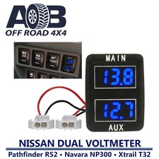 Dual Battery Volt Meter Battery Monitor Voltage Gauge for Nissan Pathfinder R...