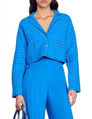 Sandro Women's Jacket Cropped Tweed FR 34 / US 2 XS SFPCA00737