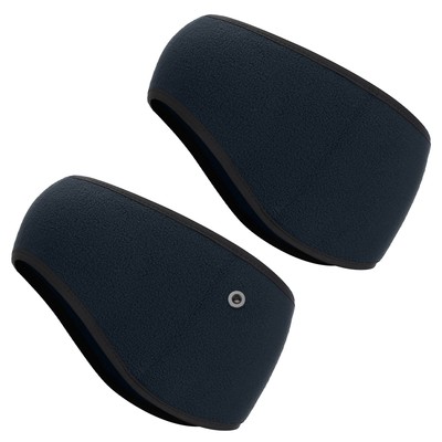 Ear Warmer Headband, 2Pcs Winter Stretchy Running Sweatband, Navy Blue