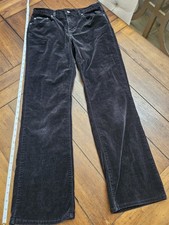 Calvin Klein Womens 10 Corduroy Jeans Black Straight Leg Mid Rise