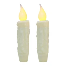 CVHOMEDECO. Real Wax Hand Dipped Battery Operated LED Timer Taper Candles Cou...