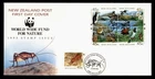 DR WHO 1993 NEW ZEALAND FDC WWF NATURE CACHET BLOCK COMBO M71054