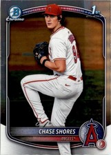 Chase Shores 2025 Bowman Draft Chrome RC #BDC-142 Los Angeles Angels