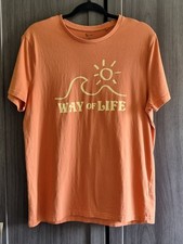 TU, Men's Orange casual logo T-Shirt, size medium