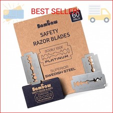 Bambaw Safety Razor Blades for Men & Women, 60 Pack, Double Edge Razor Blades Re 0.25 per gallon