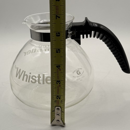 Vintage Gemco The Whistler 8 tazze bollitore vetro caffettiera teiera caraffa NO COPERCHIO - Foto 11 di 11