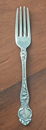 Violet by Wallace Sterling Silver Fork Rounded Tines  7"