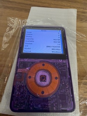 Apple iPod Classic 5th Gen 512GB SD Modded MA146LL Purple Refurbished Bundle