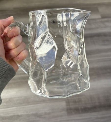 IKEA x Marimekko Pitcher Clear Glass 51 oz 6" Handmade Quality New - Picture 1 of 7