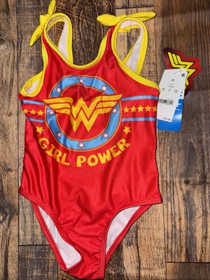 Wonder Woman Swim Suit Size 5T Toddler Swimsuit Bathing Suit Girl Power 1 Piece