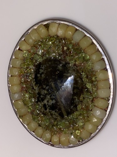 Wimberly Belt Buckle Oval Opal Like Stones - Picture 4 of 12