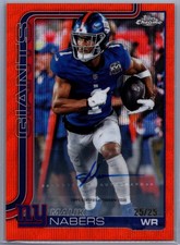 2025 Topps Chrome #BA-MN Malik Nabers Chrome Autographs Orange Refractor /25