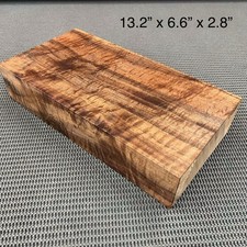 CW528 Curly Claro Walnut Billet Block Carving Craft Knife Handle Game Call