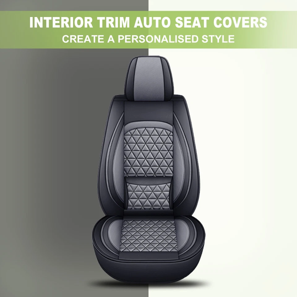 Car Seat Covers Faux Leather (5 Seats,Black&Grey) Fit for Jeep Patriot 2010-2017 Foto 4 de 4