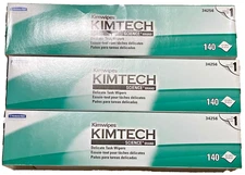 Kimtech 34256 Kimwipes White 1-Ply Delicate Task Wipers 140/BX - LOT of 3