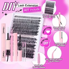 30D 40D Lash Extension Kit Individual Lashes Kit Lash Clusters Kit DIY Eyelash