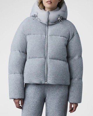 NWT MACKAGE Tessy-K Wool & Cashmere Down Jacket M $1790 WOMEN S Winter Gray