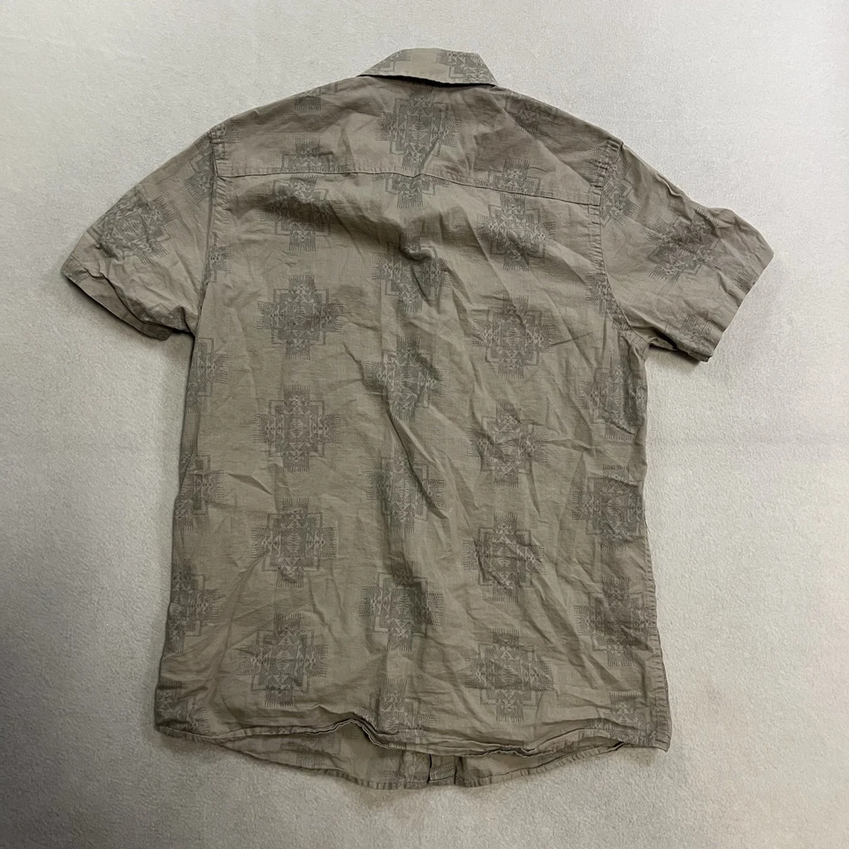 PENDLETON Tan Shoreline Print Aztec Short Sleeve Western Shirt Men’s Size Small - Image 2 of 4