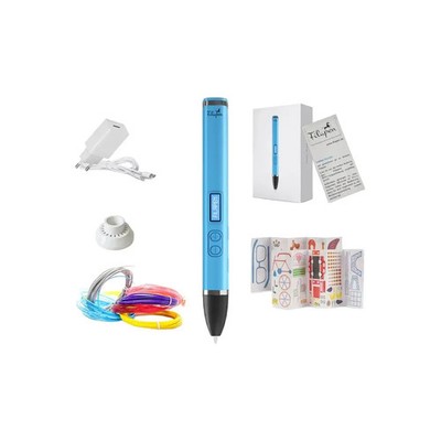 Filapen  Premium 3D Stift Blau mit 5 Filamenten und Schablonen