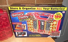 Battery Daddy Deluxe 180 Storage System Caddy Organizer W/ Case & Tester
