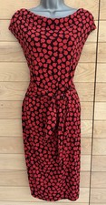 Phase Eight rot schwarz Print Jersey Kleid Gr...