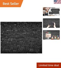 Realistic 6x4ft Black Brick Wall Backdrop - Ideal for Parties and Photoshoots