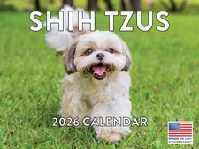 Shih Tzu Calendar 2026 Shitzu Monthly Wall Calender 12 Month 12x18
