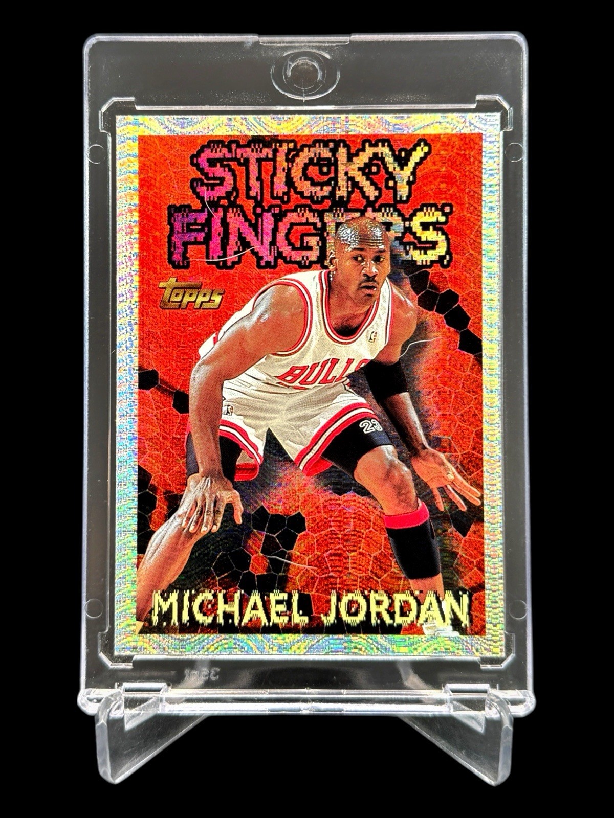 1996/97 Topps MICHAEL JORDAN “STICKY FINGERS” HOLO SEASON’S BEST #18 SSP🔥RARE🔥