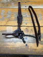 LEATHER COW HALTER WITH CHAIN LEAD SIZE MEDIUM 