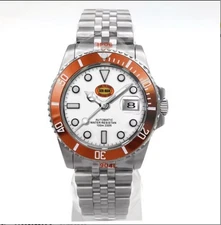 Custom Logo Orange Bezel Diver Style Sport Watch  - Automatic movement