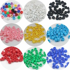 200 Acrylic Barrel Pony Beads 8X6mm Various Colour for Kids Craft Kandi Bracelet
