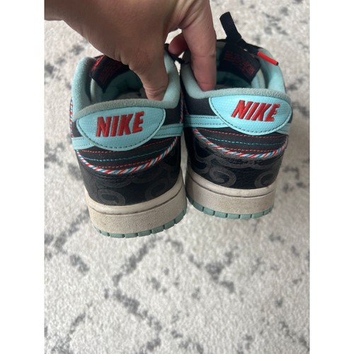 Nike Dunk Low SE Barbershop size 7.5 black DH7614-001 blue teal - Picture 7 of 11