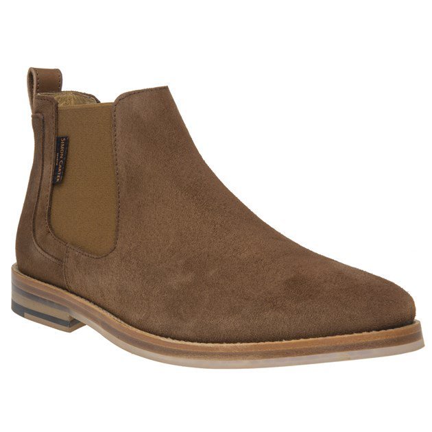 New Mens Simon Carter Tan Harmer Suede Boots Chelsea Elasticated Pull On New Mens Simon Carter Tan Harmer Suede Boots Chelsea Elasticated Pull On