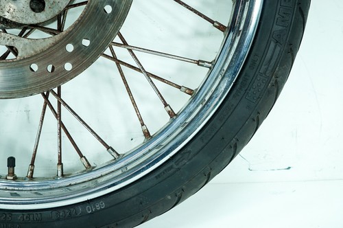 08 Harley Sportster XL1200C Front Wheel Rim Tire RUSTY Spokes MH90-21 54H 1309 - Picture 9 of 24