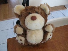 vintage SUTTON BROWN TEDDY BEAR PLUSH 7" soft toy cute tan cream