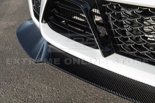 Front Lip For 20-Up Cadillac CT5-V Blackwing Real CARBON FIBER Extended Splitter - Picture 13 of 23