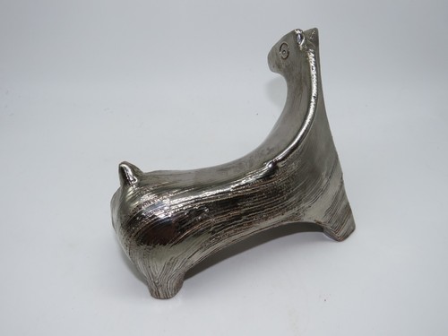 Cavallo ceramica Bitossi Rimini Aldo Londi grigio Vintage. Lungo 14 cm. Raro - Foto 3 di 7